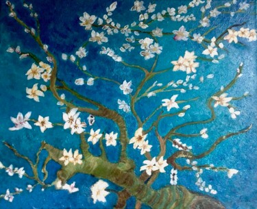 绘画 标题为“Fleurs d’Eglantier…” 由Zoé Valy, 原创艺术品, 油 安装在木质担架架上