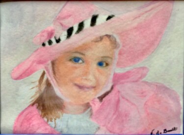 Malerei mit dem Titel "Scarlett" von Zoé Valy, Original-Kunstwerk, Pastell Auf Karton montiert