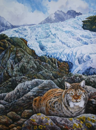 Peinture intitulée "Glacial Heights" par Zoe Norman, Œuvre d'art originale, Aquarelle Monté sur Carton