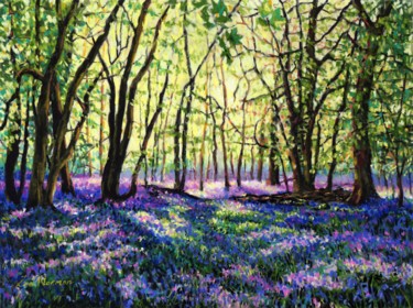 Painting titled "bluebell-glade.jpg" by Zoe Norman, Original Artwork, Pastel