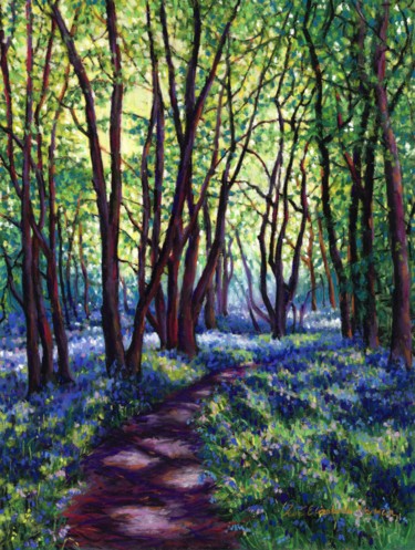Painting titled "May Bluebells." by Zoe Norman, Original Artwork, Pastel