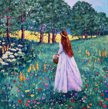 Peinture intitulée "Meadow Walk" par Zoe Norman, Œuvre d'art originale, Huile