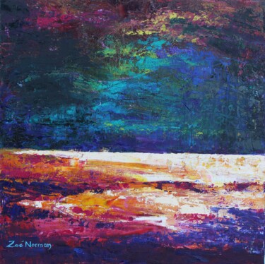 Картина под названием "Black Sky" - Zoe Norman, Подлинное произведение искусства, Масло Установлен на Деревянная рама для но…