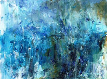 Painting titled "Blue" by Zoe Norman, Original Artwork, Oil