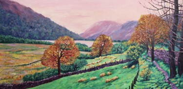 Pittura intitolato "The Lakes" da Zoe Norman, Opera d'arte originale, Olio Montato su Telaio per barella in legno