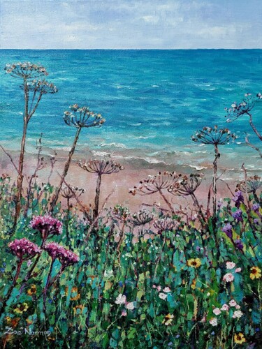 Картина под названием "Dune Flowers" - Zoe Norman, Подлинное произведение искусства, Масло Установлен на Деревянная рама для…