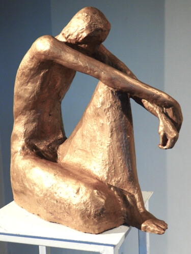 Skulptur mit dem Titel "David King" von Zofia Kubicka, Original-Kunstwerk, Harz