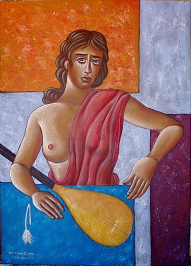 Painting titled "ΠΡΟΣΕΥΧΗ ΣΤΟ ΦΤΕΡΟ…" by Alexandros Androulakis, Original Artwork