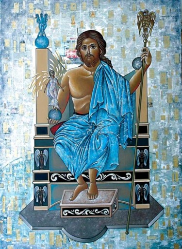 Painting titled "ΔΙΑΣ (ZEUS)" by Alexandros Androulakis, Original Artwork
