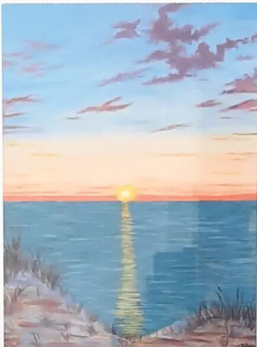 Peinture intitulée "seascape and sanddu…" par Zoha, Œuvre d'art originale, Acrylique