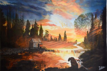 Painting titled "Twilight in the Wil…" by Zoher Husain Shafique, Original Artwork, Acrylic