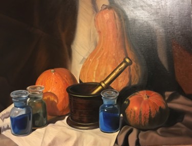 Картина под названием "pumpkin" - Zohreh.A, Подлинное произведение искусства, Масло