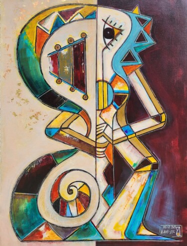 Pintura titulada "HARPISTE" por Zol Artistic, Obra de arte original, Acrílico Montado en Bastidor de camilla de madera