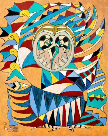 Картина под названием "CHOUATE" - Zol Artistic, Подлинное произведение искусства, Акрил Установлен на Деревянная рама для но…