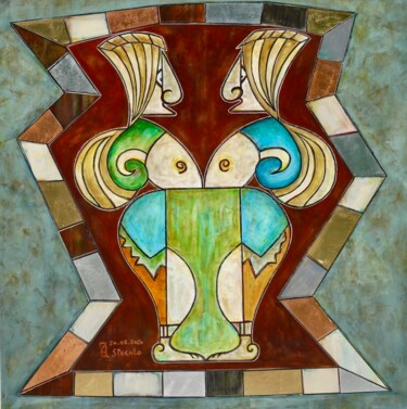 Картина под названием "SPECULO" - Zol Artistic, Подлинное произведение искусства, Акрил Установлен на Деревянная рама для но…