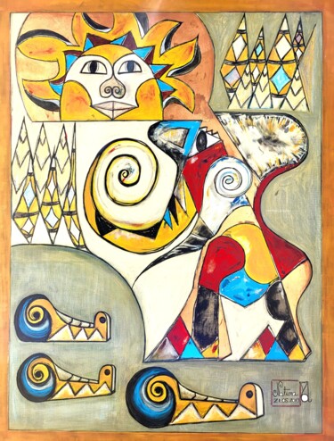 Картина под названием "NATURA" - Zol Artistic, Подлинное произведение искусства, Акрил Установлен на Деревянная рама для нос…