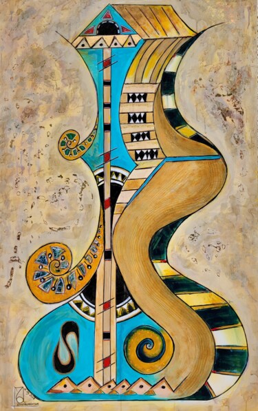 Painting titled "INSTRUMENTUM" by Zol Artistic, Original Artwork, Acrylic Mounted on Wood Stretcher frame