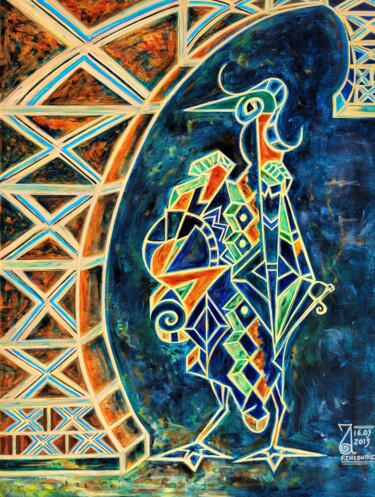 Картина под названием "RENCONTRE" - Zol Artistic, Подлинное произведение искусства, Акрил Установлен на Деревянная рама для…