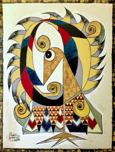 Painting titled "KHOREIA OVIPARUS" by Zol Artistic, Original Artwork, Acrylic Mounted on Wood Stretcher frame