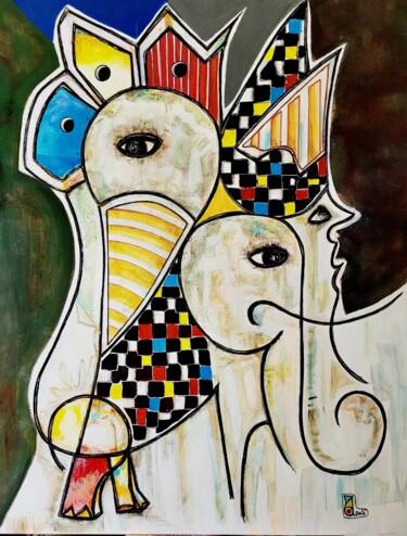 Painting titled "UNITÉ" by Zol Artistic, Original Artwork, Acrylic