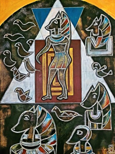 Pittura intitolato "L'ENVOLEE" da Zol Artistic, Opera d'arte originale, Acrilico Montato su Telaio per barella in legno