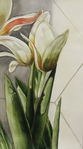 Malerei mit dem Titel "Spring play of light" von Zolochevska Olena, Original-Kunstwerk, Aquarell
