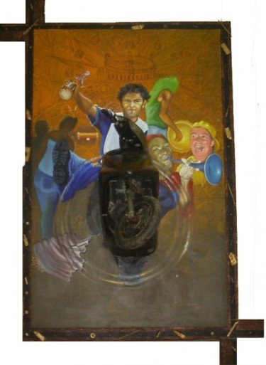 Painting titled "Regocijo de un camp…" by Zomo, Original Artwork, Oil