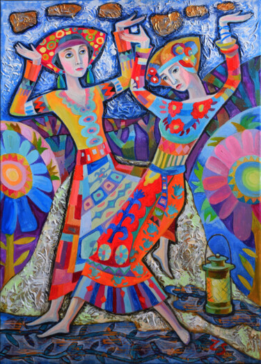 Peinture intitulée "dance" par Zora, Œuvre d'art originale, Huile