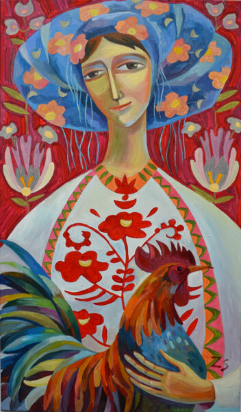Картина под названием "Mistress" - Zora, Подлинное произведение искусства, Масло Установлен на Деревянная рама для носилок