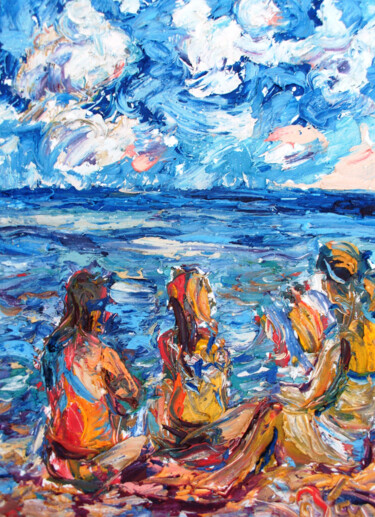 Pintura intitulada "Views in the blue" por Zoran Andrić, Obras de arte originais, Óleo