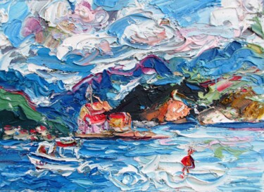 Painting titled "Sail around the wor…" by Zoran Andrić, Original Artwork, Oil