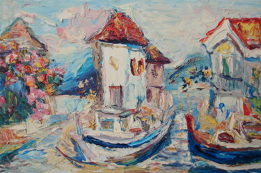 Painting titled "A flower island" by Zoran Andrić, Original Artwork, Oil