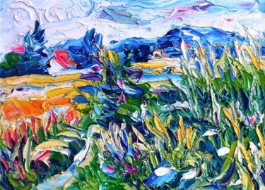 Painting titled "Native landscape" by Zoran Andrić, Original Artwork, Oil