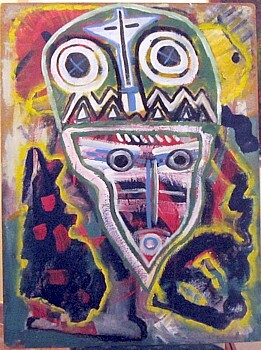 Malerei mit dem Titel "Head X" von Zoran Komatinović, Original-Kunstwerk
