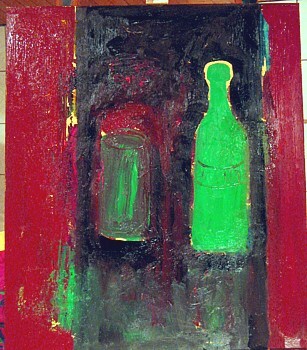 Malerei mit dem Titel "bottle.../Flasche .…" von Zoran Komatinović, Original-Kunstwerk
