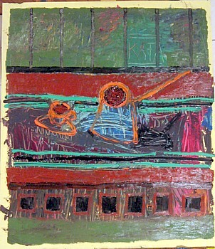 Malerei mit dem Titel "kafa" von Zoran Komatinović, Original-Kunstwerk