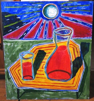 Malerei mit dem Titel "karafe+glas" von Zoran Komatinović, Original-Kunstwerk