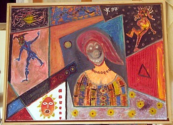 Malerei mit dem Titel "strange demons" von Zoran Komatinović, Original-Kunstwerk