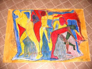 Malerei mit dem Titel "naked jumping..." von Zoran Komatinović, Original-Kunstwerk