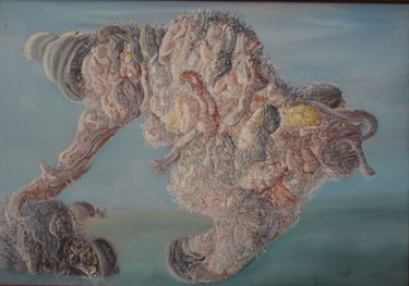 Картина под названием "THE  CLOWN" - Zoran Zugic, Подлинное произведение искусства, Масло Установлен на Деревянная рама для…