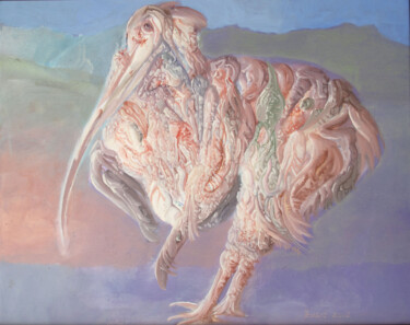 Pittura intitolato "BIRD" da Zoran Zugic, Opera d'arte originale, Olio Montato su Telaio per barella in legno