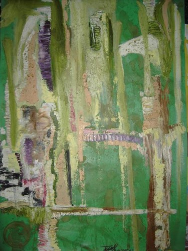 Malerei mit dem Titel "Green Nights- Coffe…" von Zoran Balkanski, Original-Kunstwerk