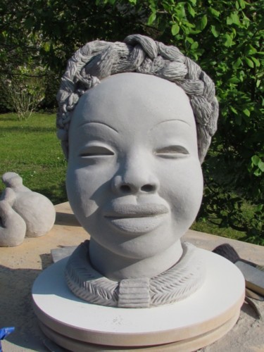 Sculpture titled "AFRIK" by Zorf, Original Artwork, Clay