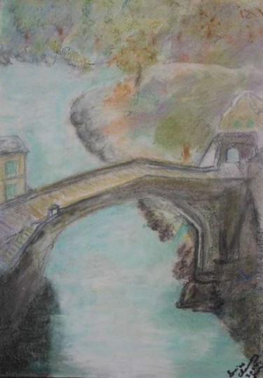 Peinture intitulée "Le Pont de Mostar" par Zorica Champs, Œuvre d'art originale