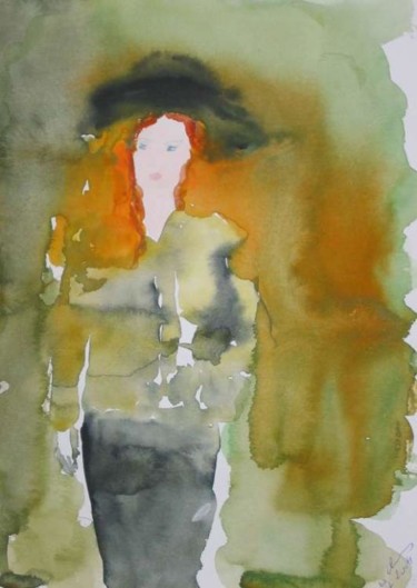 Peinture intitulée "Femme au chapeau no…" par Zorica Champs, Œuvre d'art originale