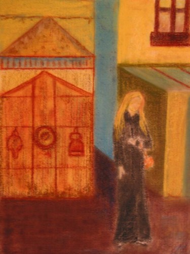 Peinture intitulée "La femme au manteau…" par Zorica Champs, Œuvre d'art originale
