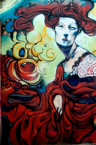 Photographie intitulée "La femme en rouge" par Zorka60, Œuvre d'art originale
