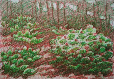 Zeichnungen mit dem Titel "Landscape of Southe…" von Zory, Original-Kunstwerk, Bleistift