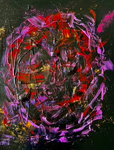 Schilderij getiteld "Gorgone Euryale" door Zosan Naroz, Origineel Kunstwerk, Olie Gemonteerd op Frame voor houten brancard