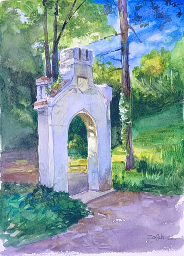 Картина под названием "Шаровка. Ворота в с…" - Zosch, Подлинное произведение искусства, Акварель